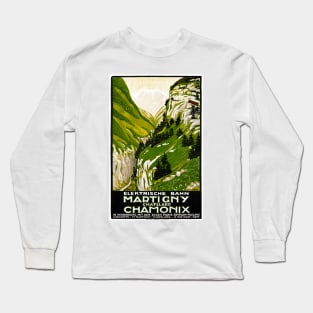 Vintage Travel Poster Martigny Chamonix Switzerland 1912 Long Sleeve T-Shirt